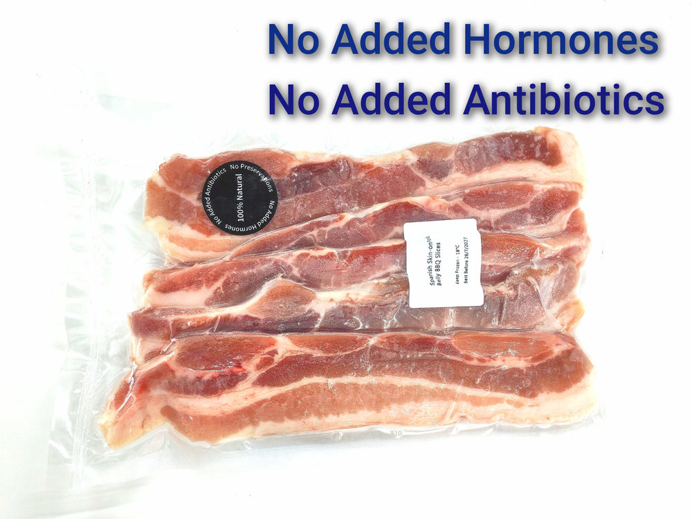 Spanish Pork Belly BBQ Slices Skin-on (approx 450)