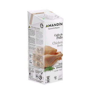 Amandin Organic Low Fat No Sugar Gluten Free Chicken Broth 1000ml