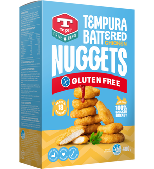 New Zealand Tegel Free Range Gluten Free Tempura Battered Nuggets 400g