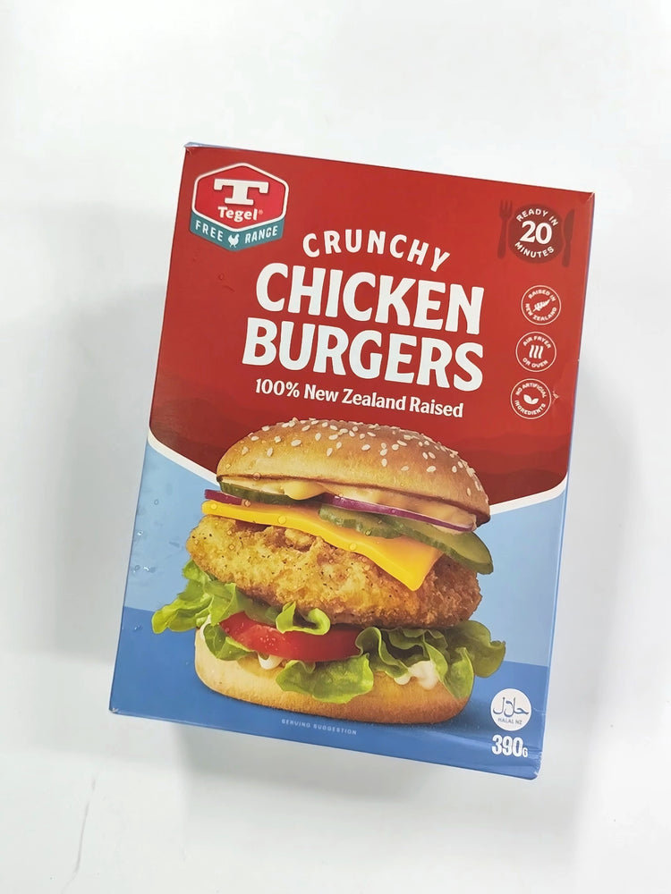 New Zealand Tegel Free Range Crunchy Chicken Burgers 390g