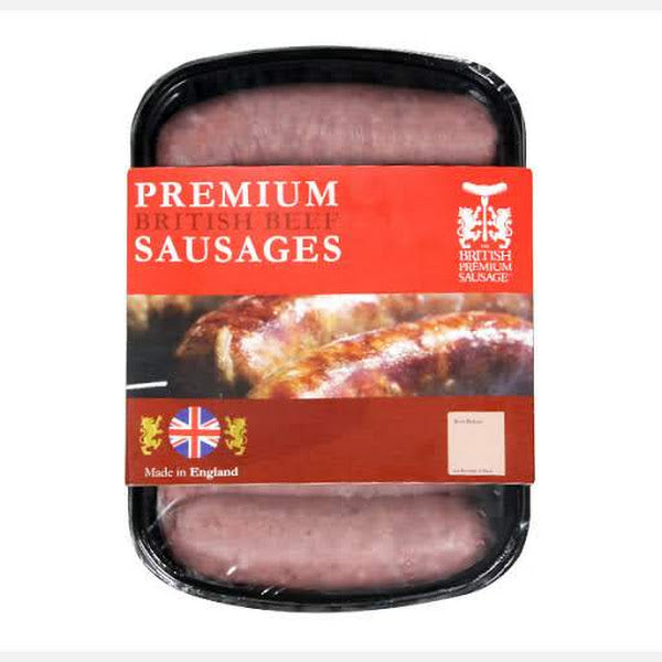 UK British Premium Natural Skin Beef Sausage (6 pcs)